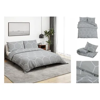 vidaXL Bettwäsche-Set Unifarben Grau 200 x 200 cm + 80 x 80 cm