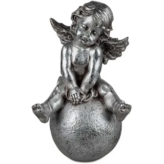 Engel auf Kugel 41 cm Antik-Silber Dekofigur formano 785855 Weihnachtsdeko