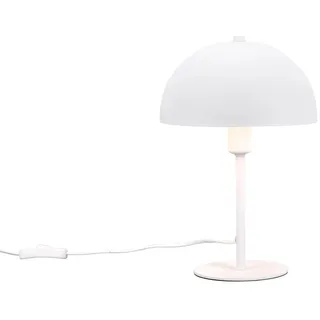 TRIO Leuchten LED Tischleuchte Pilzlampe aus Metall in Weiß, Höhe 30cm, dimmbar, LED wechselbar, Warmweiß, Bauhaus Nacht-Tischlampe Designklassiker Pilz-form modern, mit E14 LED weiß