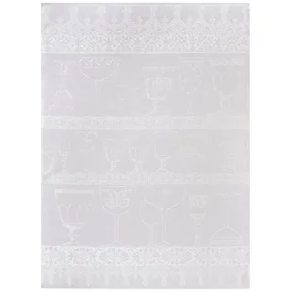 Le Jacquard Francais Geschirrtuch Gläsertuch Cristal Blanc 60x80 cm, (1-tlg., 1 x Geschirrtuch), jacquard-gewebt weiß