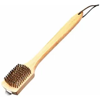 CHEFGASTRO BBQ Holz Grillbürste Messing | 45cm
