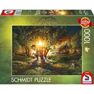 Schmidt Spiele 58547 - Prächtiges Frühlingsleuchten, Puzzle Terry Redlin 1000 Teile