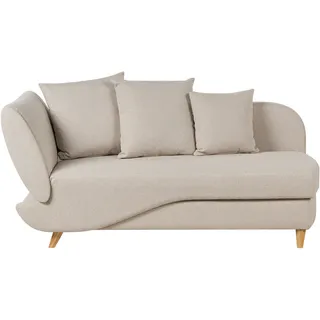 Beliani Recamiere Stoff mit Bettkasten Beige