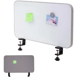 Tisch-Whiteboard MCW-G74, Büro-Sichtschutz Trennwand Schreibtisch Magnettafel Pinnwand, Stoff/Textil ~ 60x35cm grau