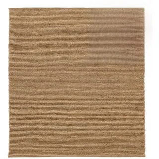RugVista Jute Ribbed Teppich, 250 x 250 cm, Beige | Quadratisch, Niedriger Stapel, Nur chemische Reinigung, Wohnzimmer, Schlafzimmer