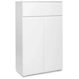 Newroom Kommode weiß 80 cm, Sideboard Weiß Modern Landhaus Highboard Skandinavische Wohnzimmer weiß