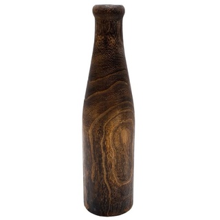 Spetebo Dekovase Design Holz Blumen Vase braun - 40 cm (Packung, 1 tlg), Holzvase XXL Flasche naturbelassen braun
