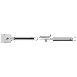 WMF Profi Plus Kochfeldschaber 19,5 x 5 cm & Profi Plus Kartoffelschäler Pendelklinge 19 cm, Pendelschäler einschneidig, Gemüseschäler, Cromargan Edelstahl teilmattiert, spülmaschinengeeignet