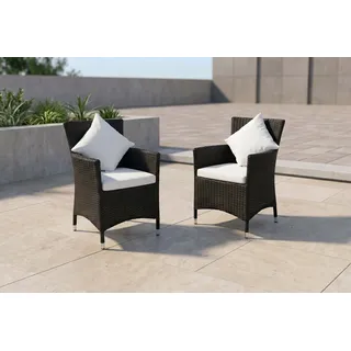 OUTFLEXX 2er Set Sessel, schwarz, Polyrattan inkl. Kissen und Polster