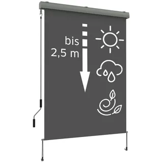 Noor Senkrechtmarkise Exklusiv 150 x 250 cm grau