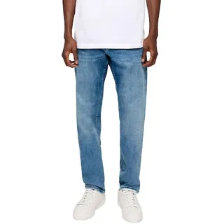 Tapered-fit-Jeans S.OLIVER Gr. 34, Länge 32, blau (blue) Herren Jeans Tapered-Jeans mit Label-Badge
