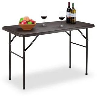 Relaxdays Gartentisch 120 x 60 x 74 cm braun klappbar