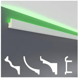 HEXIM LED Stuckleisten 10 m PU 5 Stück Indirekte Beleuchtung