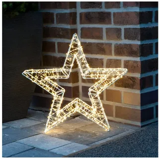 Spetebo Dekostern LED Metall Stern weiß 52 cm - 800 LED, 1 St., Weihnachts Garten Deko Beleuchtung für Außen weiß