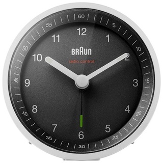 BC07 - alarm clock - round - quartz - desktop - black white