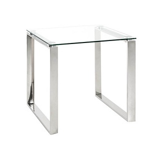 HAKU Möbel Beistelltisch Glas silber 55,0 x 55,0 x 55,0 cm