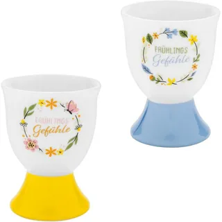 Sheepworld Eierbecher Eierbecher Set Porzellan Geschenk Ostern GRUSS & CO Frühlingsgefühle