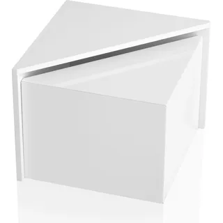 FineBuy, Couchtisch + Beistelltisch, Couchtisch  Sofatisch 2er Set MONOBLOC Weiß Hochglanz Sofatisch Satztisch (50 x 50 x 42 cm)