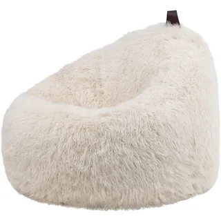 I.C.O.N. Icon Cocoon Kunstfell Sitzsack Sessel für Erwachsene mit Füllung, Creme | In Deutschland Hergestellt, Flauschiger Kunstpelzstoff, Lounge Sessel für Wohnzimmer und Schlafzimmer
