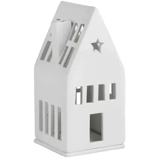 räder Teelichthalter Mini Lichthaus Traumhaus Porzellan Weiß