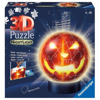 Ravensburger 3D-Puzzle »72 Teile Ravensburger 3D Puzzle Ball Nachtlicht Kürbiskopf 11253«, 72 Puzzleteile