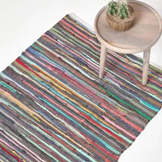 Homescapes Chindi-Teppich Flickenteppich 70 x 120 cm Mehrfarbig
