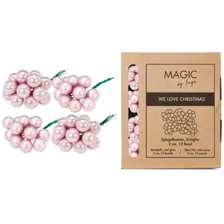 inges magic & goodz 144 Stück Spiegelbeeren zum Basteln hellrosa