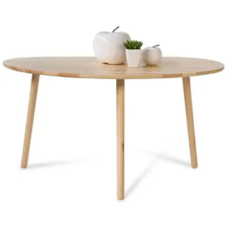 Homestyle4u 1881, Beistelltisch Natur, Couchtisch Holztisch Nierentisch, Tisch Holz Kiefer