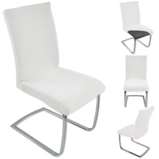 Nurtextil24 Stuhlhussen 6 er Pack Schwingstühle Stretch Stuhlbezug Dehnbar Stuhlüberzug Spannbezug elastisch Husse Überzug Weiß