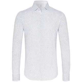 Desoto Herren Hemd Kent 1/1 gepunktet White with Blue dots - XL - XL