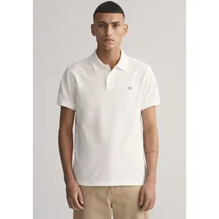 Poloshirt GANT "SLIM ORIGINAL PIQUE SS RUGGER" Gr. XXL, weiß (white) Herren Shirts Kurzarm mit Logostickerei auf der Brust