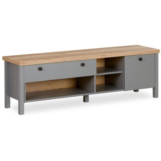 Homestyle4u 2490, TV Board Grau TV-Schrank Lowboard Fernsehschrank
