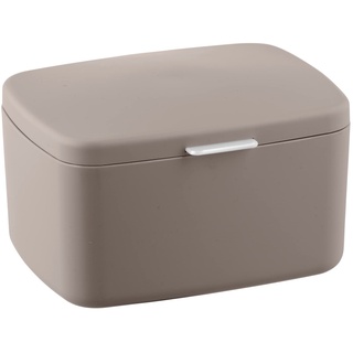WENKO Badbox Barcelona, universell einsetzbare Box mit Deckel zur Aufbewahrung von Utensilien in Bad, Küche & Haushalt, aus bruchsicherem Spezialkunststoff, BPA-frei, 19,5 x 11 x 16 cm, Taupe