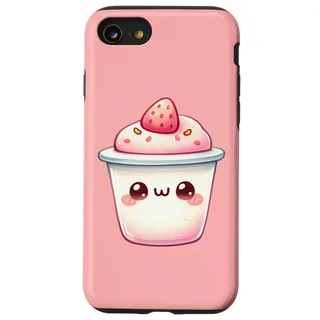 Hülle für iPhone SE (2020) / 7 / 8 Niedliche Kawaii-Erdbeer-Joghurt-Tasse