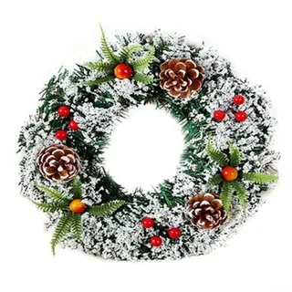 Hasaller Weihnachtskranz Weihnachten Türkränze Künstliche Kränze Weihnachtskränze für Haustür Weihnachtsdekorationen Kugelkranz Xmas Girlanden Weihnachtsdekoration (30 cm)