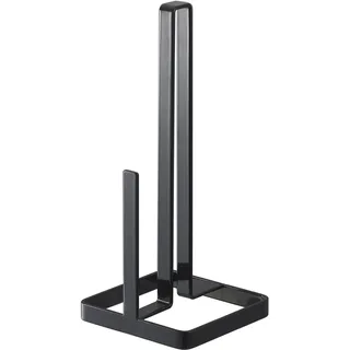 Yamazaki 6782 TOWER Küchenrollenhalter, Black, Stahl, Minimalistisch, 11 x 11 x 26,5 cm