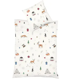 FLEURESSE Milano Winteridylle Baumwolle Bunt 135 x 200 cm + 80 x 80 cm