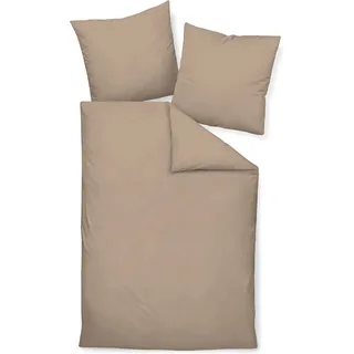 JANINE Mako-Satin Taupe 140 x 220 cm + 90 x 70 cm
