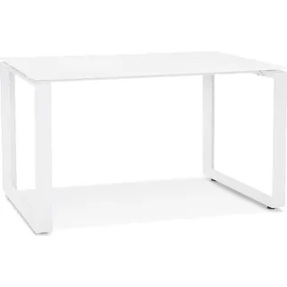KADIMA DESIGN Schreibtisch Glas-Metall 120x60 cm Modern Ergonomisch Platzsparend Weiß Bürotisch