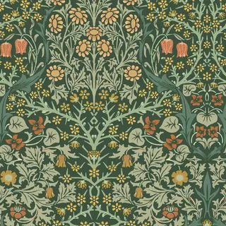 William Morris At Home Vliestapete Blackthorn 10 m x 0,62 m 5 m2 grün 34193