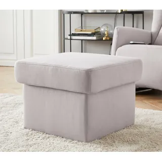 Stauraumhocker SIT & MORE "Melissa", silber, B:60cm H:48cm T:60cm, 98% Polyester 2% Polyamid, Hocker, klassisches Design, optional in dem mit Wasser zu reinigendem Bezug