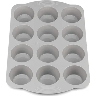 Backefix KOMFORT 12er große Muffinform Silikon für große Muffins je 7,5cm, 4cm hoch | antihaftende Muffinformen Silikon, deutsche Standards, BPA frei | grosse Silikonform Muffins 12, spülmaschinenfest