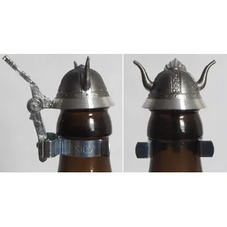 Flaschendeckel Zinn, Bierflasche Zinn Deckel, Bierflaschendeckel, Wikinger, Helm