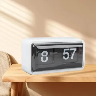 Innovative, Multifunktionale Retro-klappuhr – Mechanische Tischuhr Mit Transparentem Gehäuse – Weißes Dekor Für Zuhause Und Büro