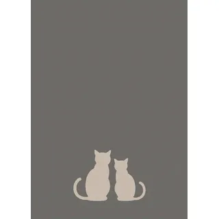 Ross Geschirrtuch KATZENDUETT (BL 50x70 cm) - grau - BL 50x70 cm