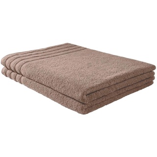 Handtuch Baumwolle Plain Design - Farbe: braun, Größe: 90x200 cm