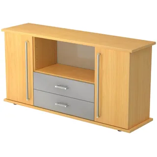 bümö Sideboard, Buche, Holzwerkstoff, Buche, 2 Fächer, 166.1x84x44.8 cm, FSC Mix, Wohnzimmer, Kommoden & Sideboards, Sideboards