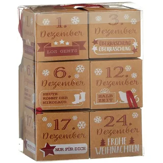 schenken-24 Adventskalender Päckchen/Adventskalender zum selbst Befüllen/wählbare Designs/Weihnachtskalender/Kinder/Häuser