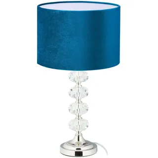 Tischlampe Tischleuchte Nachttischlampe Kristallleuchte Samtleuchte blau