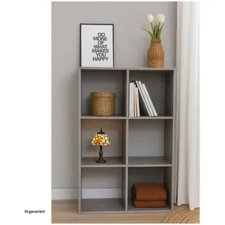 Hti-Living Standregal 6 Fächer 1-tlg. 6 x 30 x 180 cm Grau
